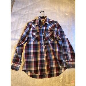 Ely Cattleman Multicolor Plaid Casual Button Down Shirt